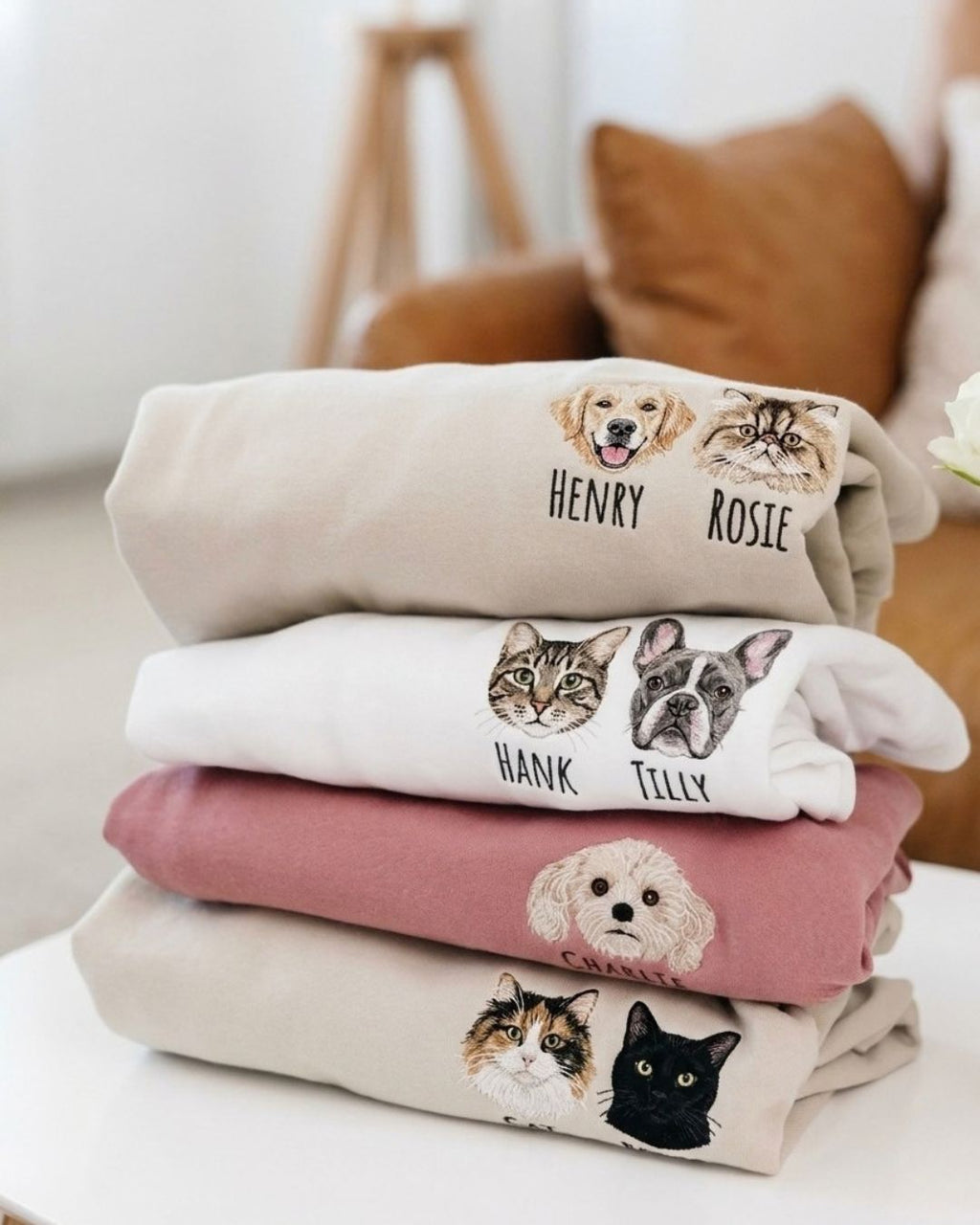 Embroidered Pet Portrait Sweatshirt