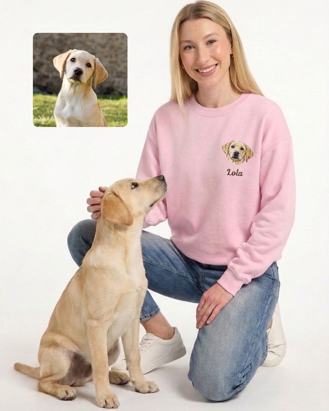 Embroidered Pet Portrait Sweatshirt