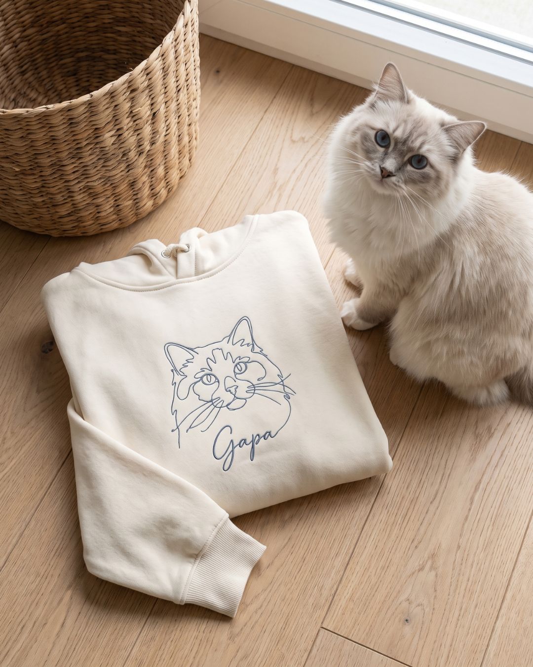 One-line pet portrait hoodie in another color